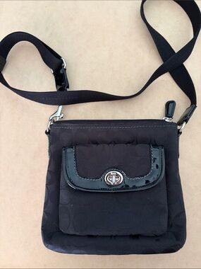 Coach Black Nylon Crossbody with Turn-Lock Front Pocket